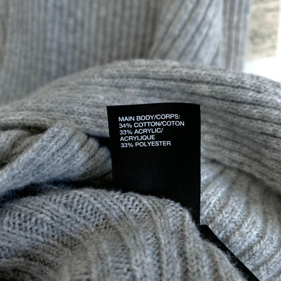 Zella Wrap Sweater Gray Ribbed Surplice V Neck Soft Cotton Blend Womens XXS - Picture 9 of 10